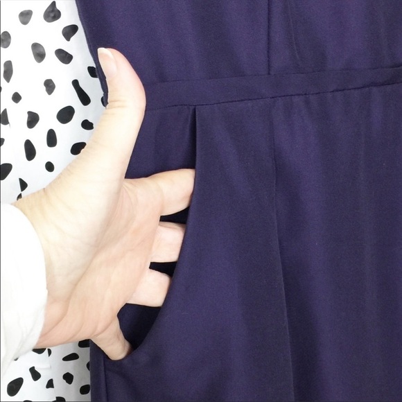 𝅺j Crew Purple Dolores Short Sleeve Waisted Dress Size 2 - Picture 4 of 9